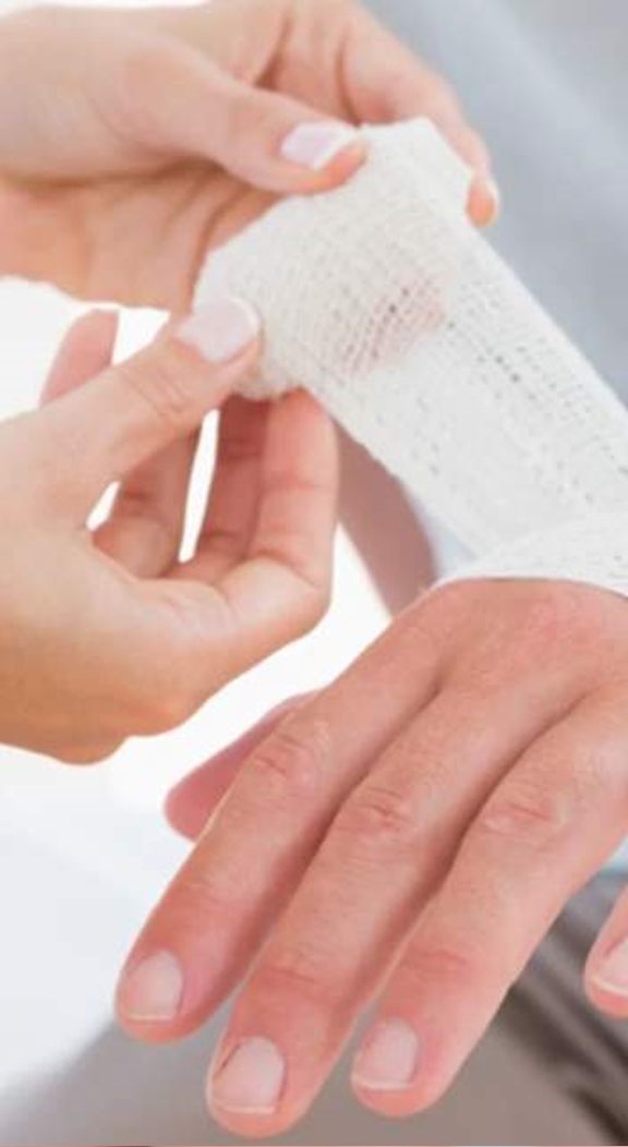 bandaging hand bandaging hand