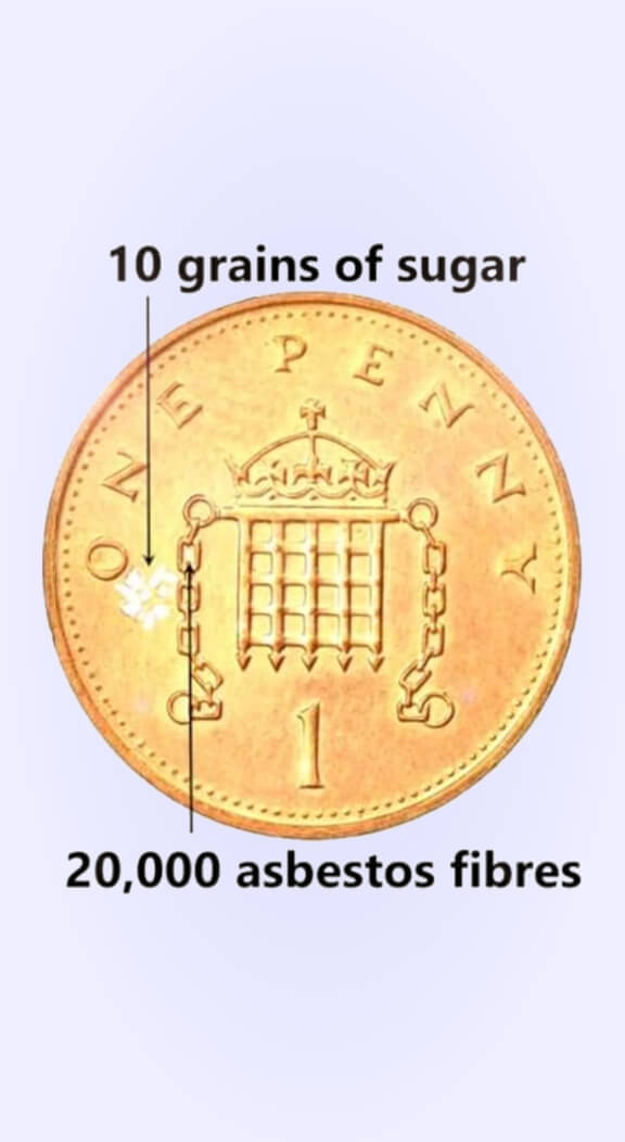 Asbestos on coin Asbestos on coin