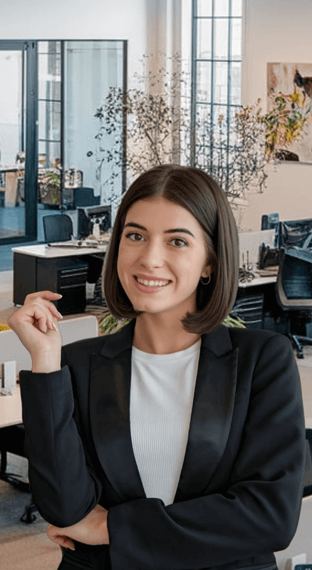 Smiling femail manager Smiling femail manager