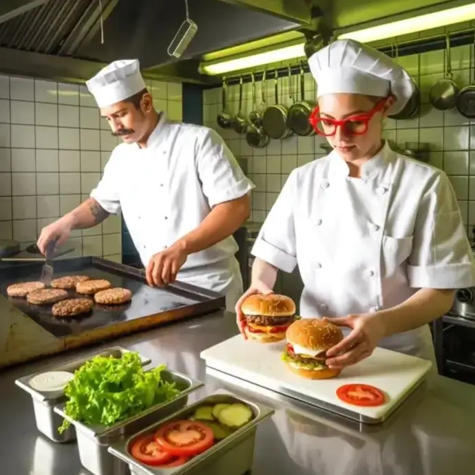 Chefs in kitchen