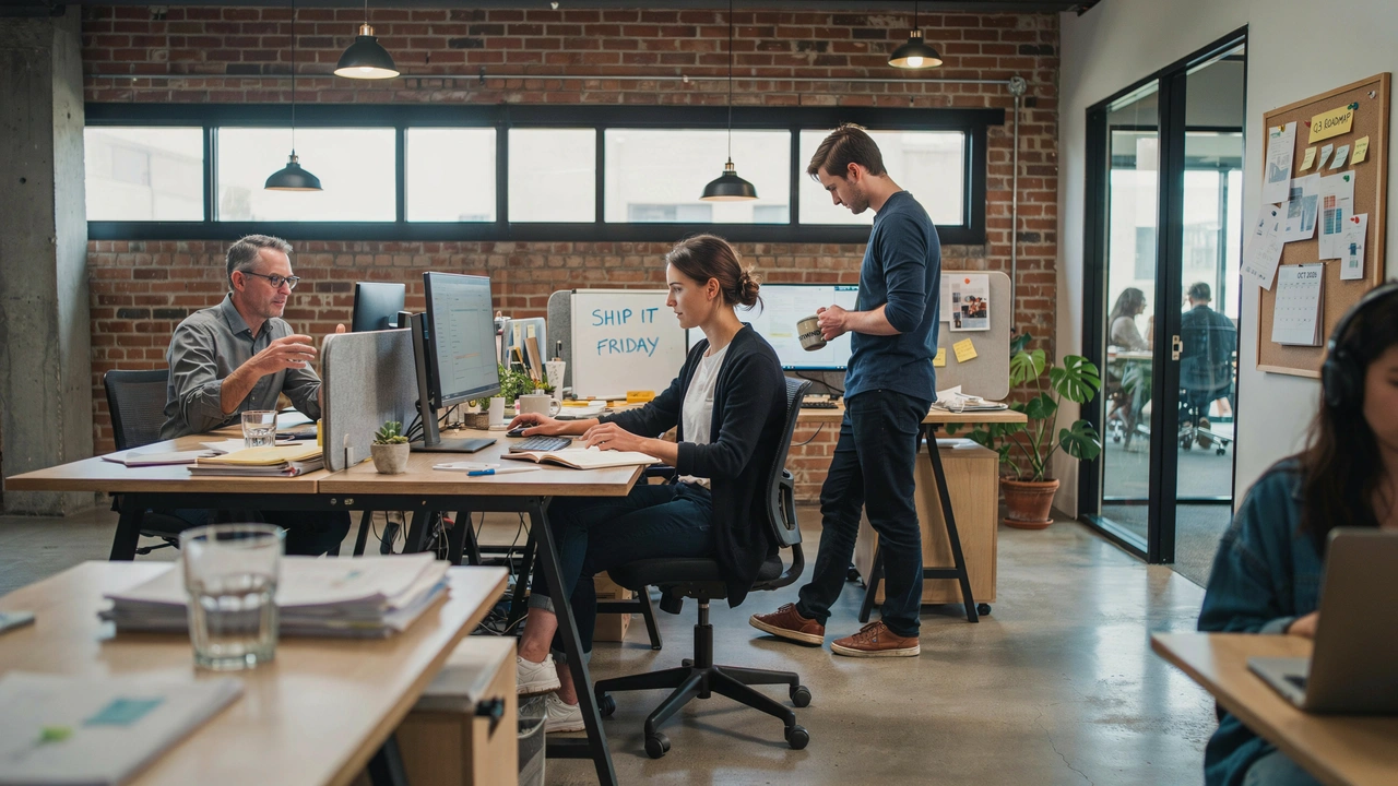 people working in an office