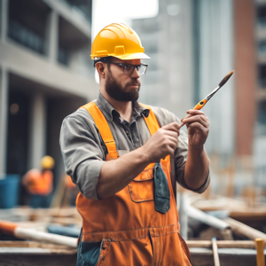Worker paining fine lines