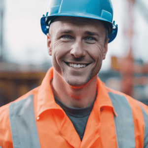 Happy construction worker