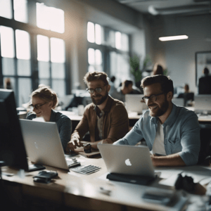 people working in office