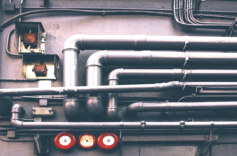 water pipework and gate valves