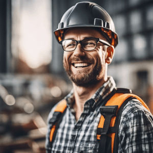 Happy construction worker