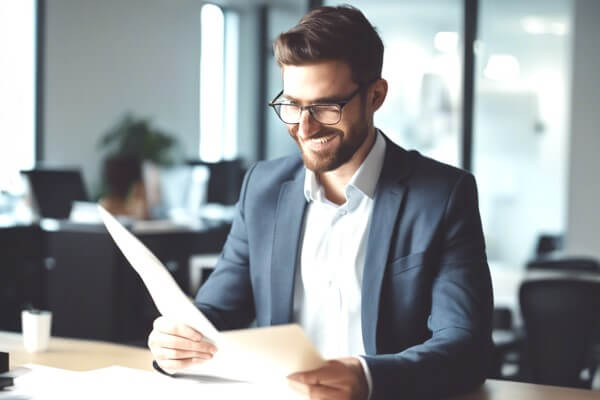 Man reading document